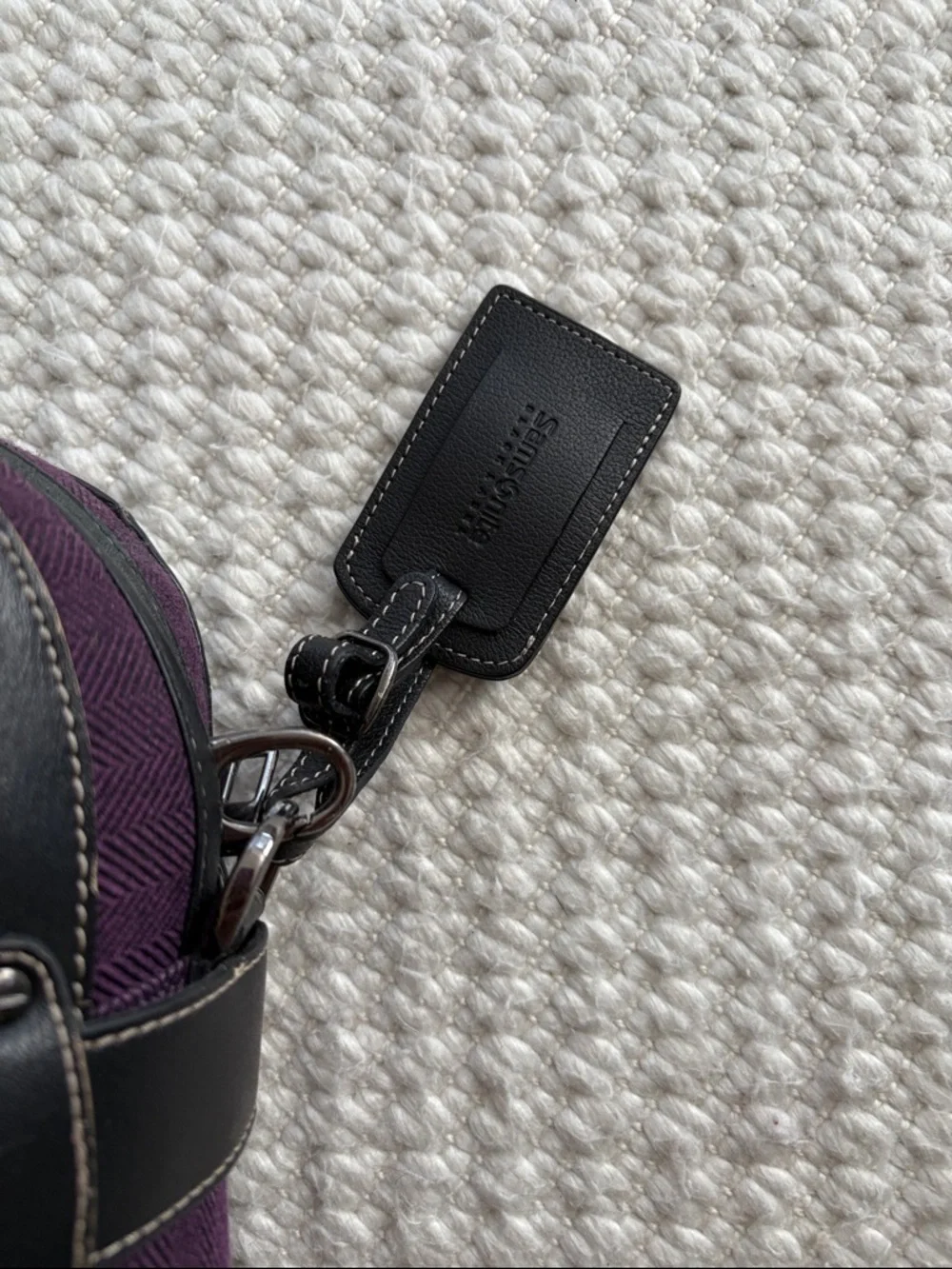 Samsonite Black Label Purple Men's Travel Briefcase with Black Leather Trim